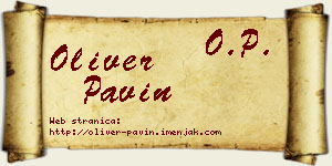 Oliver Pavin vizit kartica